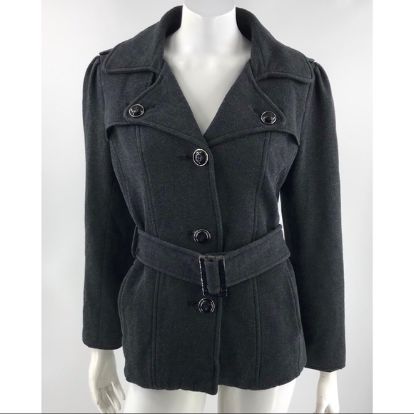 Kenneth Cole Reaction Jackets & Blazers - Kenneth Cole Gray Belted Coat